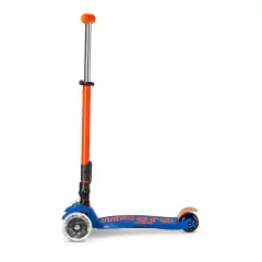 Monopattino Maxi Micro Deluxe Led Pieghevole Blu Arancio Neon - monopattini