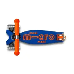Monopattino Maxi Micro Deluxe Led Pieghevole Blu Arancio Neon - monopattini