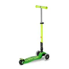 Monopattino Maxi Micro Deluxe Led Pieghevole Verde Neon - monopattini