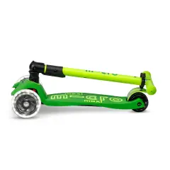 Monopattino Maxi Micro Deluxe Led Pieghevole Verde Neon - monopattini