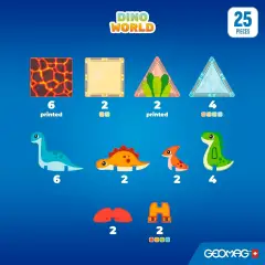 Geomag Magnetic Tiles Dino World 25 Pezzi - Costruzioni tecniche