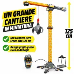 Dickie Toys Liebherr Hero Crane, Gru 125 cm con Controller - radiocomandi