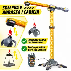 Dickie Toys Liebherr Hero Crane, Gru 125 cm con Controller - radiocomandi