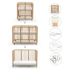 Stokke Nighti Culla Evolutiva Bundle 5in1 0-5 Anni Naturale con Tessile bianco - collezioni