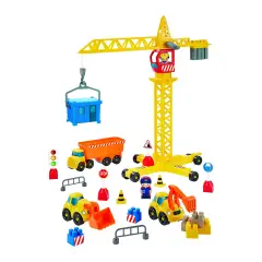 Ecoiffier Abrick Cantiere con Gru e Veicoli - Costruzioni in plastica