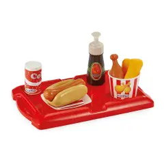 Set Giocattolo Fast Food per Bambini 25 Pezzi - Alimenti, mercatini, stoviglie