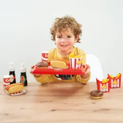 Set Giocattolo Fast Food per Bambini 25 Pezzi - Alimenti, mercatini, stoviglie