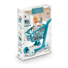 Carrello Spesa con Bambola - Alimenti, mercatini, stoviglie