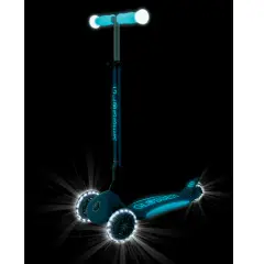 Globber - Monopattino Elite Glow Lights Blu Petrolio - monopattini