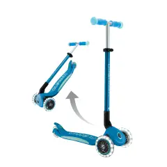 Globber - Monopattino Elite Glow Lights Blu Petrolio - monopattini