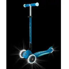 Globber - Monopattino Elite Glow Lights Blu Petrolio - monopattini