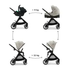 Kinderkraft Vesto 2 3 in 1 Beige - trio e modulari
