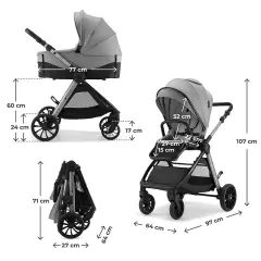 Kinderkraft Vesto 2 3 in 1 Gray - trio e modulari