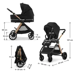 Kinderkraft Vesto 2 3 in 1 Black - trio e modulari