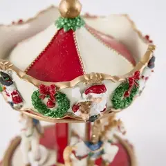 EDG Carillon Giostra Cavalli Natale H17 cm Bianco Rosso - addobbi casa