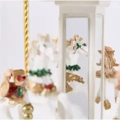 Carillon Giostra Cavalli Natale H25 cm White Red - addobbi casa