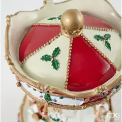 Carillon Giostra Cavalli Natale H25 cm White Red - addobbi casa