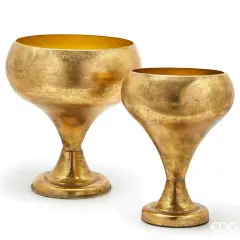 EDG Set 2 Vasi Trophy Coppa Oro in Metallo H48 cm - addobbi casa