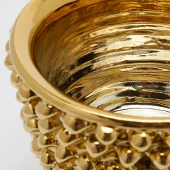 EDG Vaso Fenice Pigna Oro con Piede H24,5 D28 cm - addobbi casa