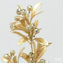 EDG Ramo Bacche con Foglie Rosso Oro H75 cm - fiori e ghirlande