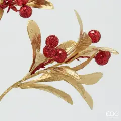EDG Ramo Bacche con Foglie Rosso Oro H75 cm - fiori e ghirlande