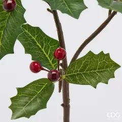 EDG Ramo Agrifoglio con Bacche Rosse H77 cm - fiori e ghirlande