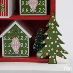 Calendario Avvento EDG in Legno 24 Casette H 38,5 cm - addobbi casa