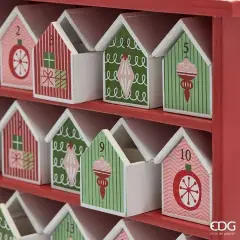 Calendario Avvento EDG in Legno 24 Casette H 38,5 cm - addobbi casa