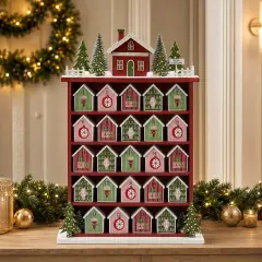 Calendario Avvento EDG in Legno 24 Casette H 38,5 cm - addobbi casa