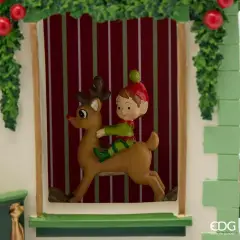 Diorama Casetta Natale EDG LED Musica Movimento H 47 cm - addobbi casa