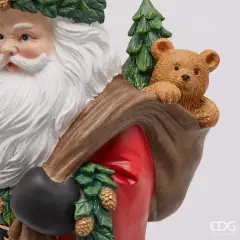 Babbo Natale Viandante EDG in Poliresina H 47 cm - addobbi casa