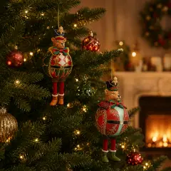 Pallina Natale Gatto EDG in Vetro Assortita Ø 10 cm - 2 Soggetti - addobbi albero