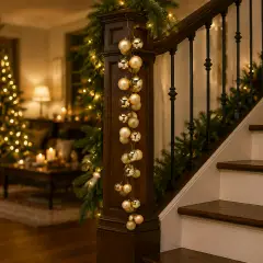 Festone Natalizio EDG Oro con 33 Palline H 120 cm - addobbi albero