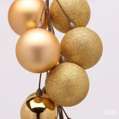 Grappolo Natalizio EDG Oro con 16 Palline L 47 cm - fiori e ghirlande