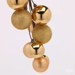 Grappolo Natalizio EDG Oro con 16 Palline L 47 cm - fiori e ghirlande