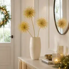 Ramo Pompom Glitter Oro EDG H 60 cm Ø 18 cm - fiori e ghirlande