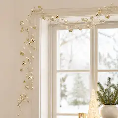 Festone EDG con 100 Palline Champagne H 180 cm - addobbi albero