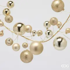 Festone EDG con 100 Palline Champagne H 180 cm - addobbi albero