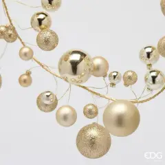 Festone EDG con 100 Palline Champagne H 180 cm - addobbi albero