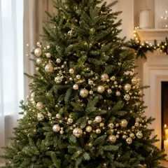 Festone EDG con 100 Palline Champagne H 180 cm - addobbi albero