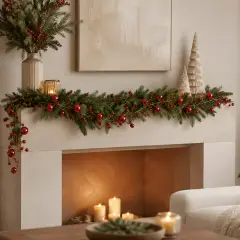 Festone EDG con 100 Palline Rosse H 180 cm - addobbi albero