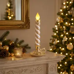 Candela LED EDG con Piattino Oro H 45 cm - addobbi casa