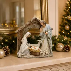 Natività Natalizia EDG Bianca e Azzurra H 30 cm - presepi