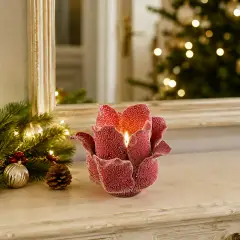 Portacandela Fiore Sugar EDG Rosso H 12 cm - addobbi casa