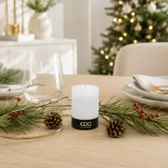 Candela Moccolo Rustic EDG Bianca H 7,5 cm - addobbi casa
