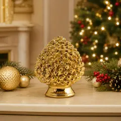 EDG Candela Pigna Rossa H16 x D13,5 cm Natale - addobbi casa