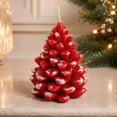 EDG Candela Pigna Rossa H9,5 x D10,5 cm Natale - addobbi casa