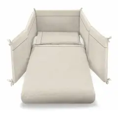 Lettino Flippy 4in1 Culla-Culla Fianco Letto- Letto e Divanetto Naturale con Tessile Ecrù - collezioni