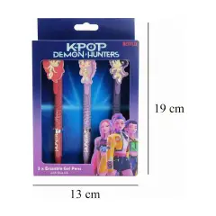 Confezione da 3 penne gel con inchiostro cancellabile - K-Pop Demon Hunters - cancelleria