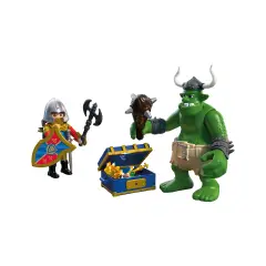 Playmobil 72116 Troll e Tesoro Cavalieri del Leone con Cavaliere e Forziere - playmobil